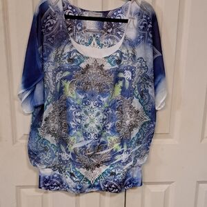 Maurices Blue Patterned Women's Top
